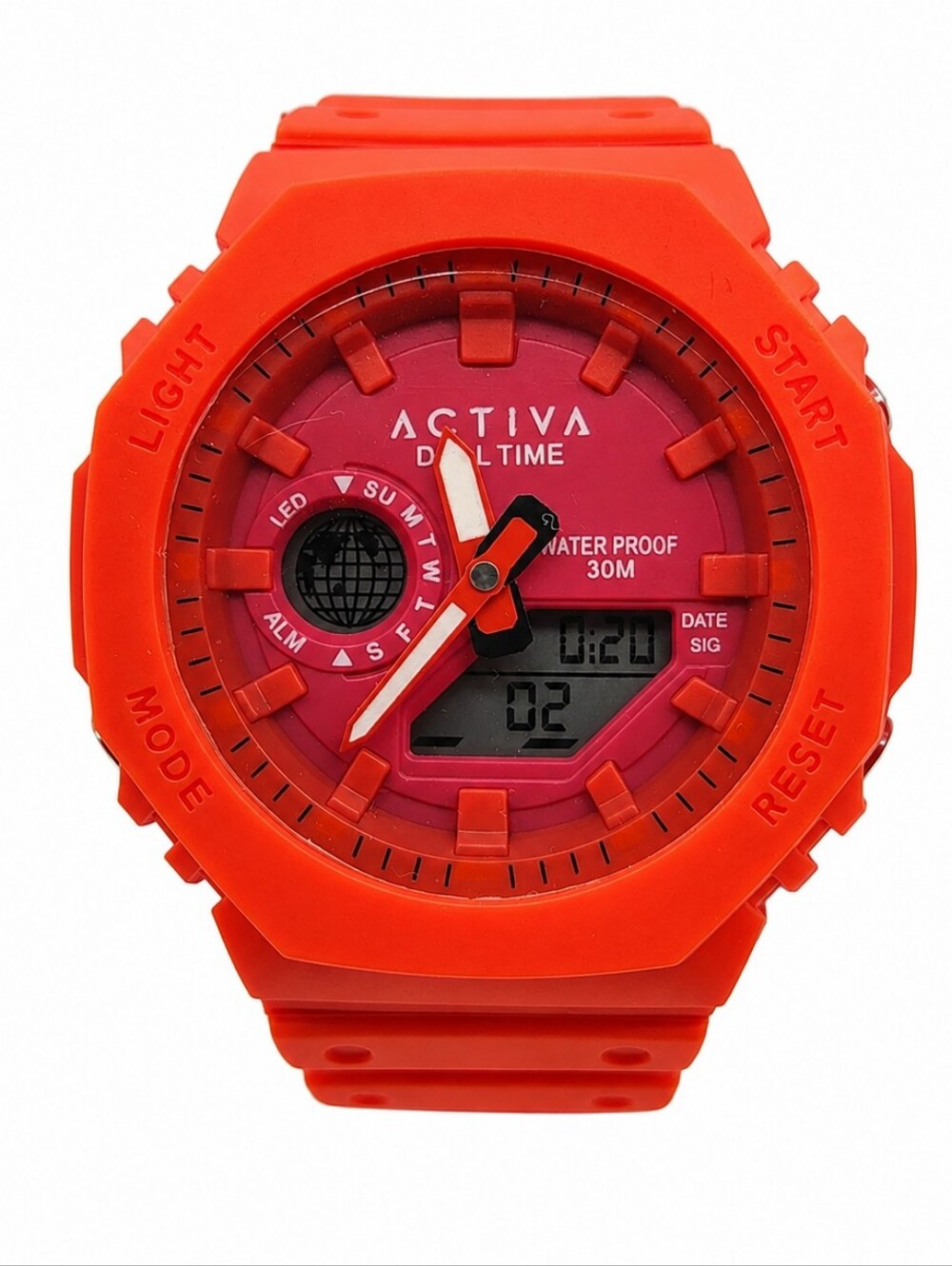 NWT Activa Recon X Invicta Unisex Dual Time Sport Watch Red Fuchsia